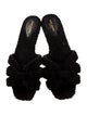 Saint Laurent Shearling Cutout Accent Slides