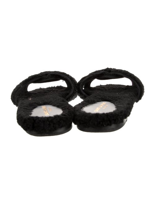 Saint Laurent Shearling Cutout Accent Slides