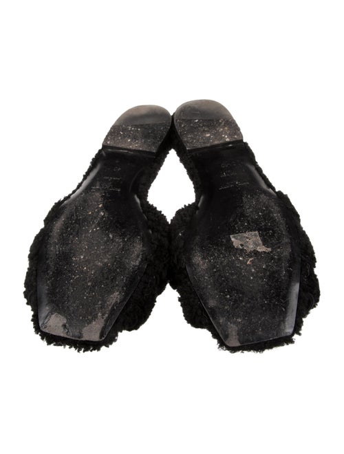 Saint Laurent Shearling Cutout Accent Slides