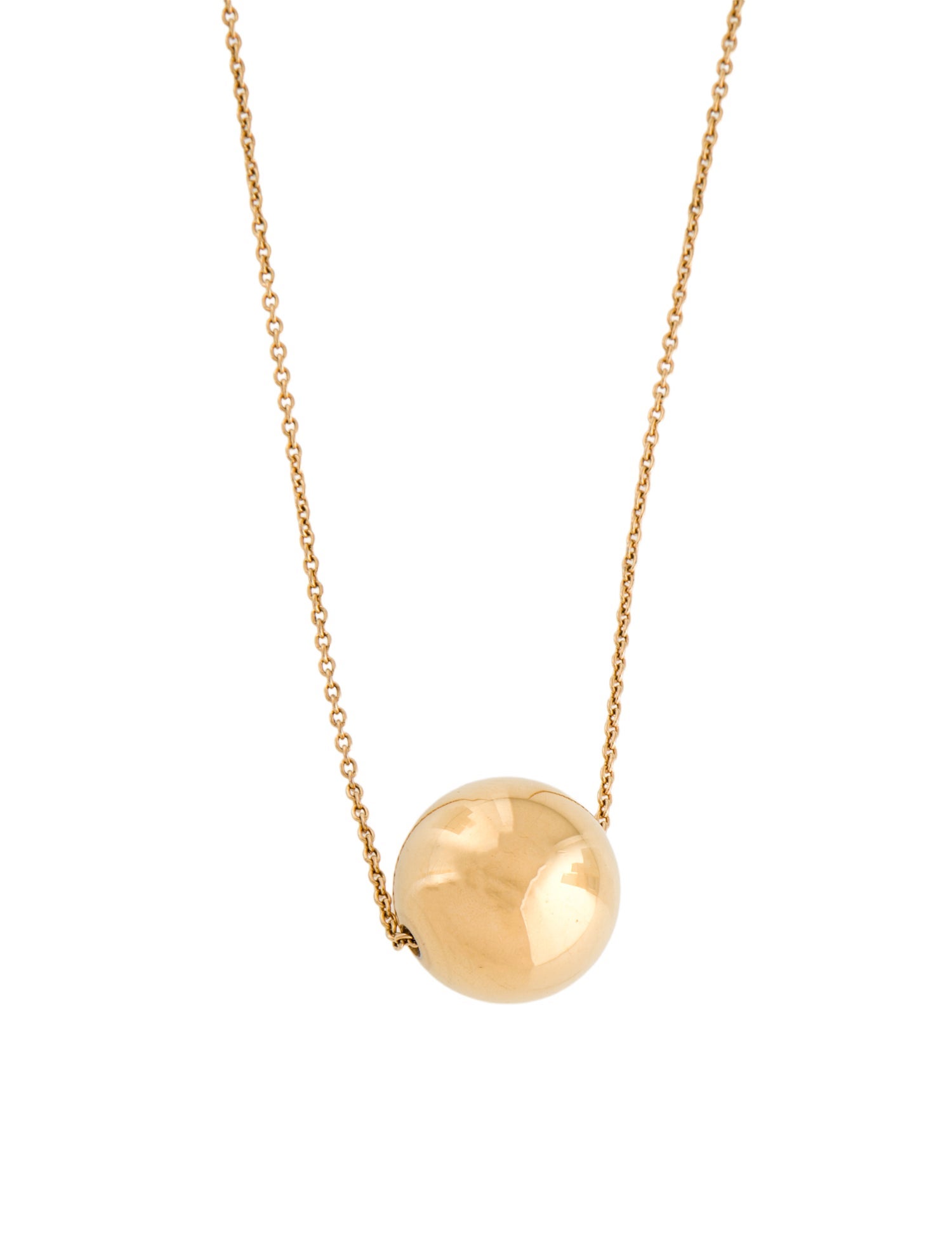Saint Laurent Chain Link Sphere Pendant Necklace