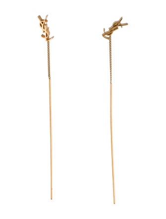 Saint Laurent Threader Logo 'Cassandre' Earrings