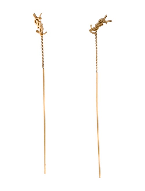 Saint Laurent Threader Logo 'Cassandre' Earrings