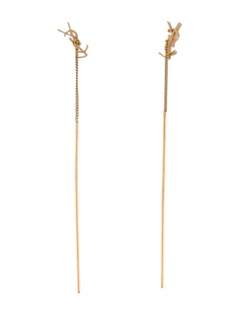 Saint Laurent Threader Logo 'Cassandre' Earrings