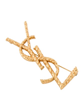 Saint Laurent Twisted Textured Stripe 'Cassandre' Pin Brooch