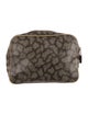 Saint Laurent brown coated canvas cosmetic bag
