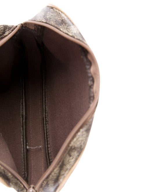 Saint Laurent brown coated canvas cosmetic bag