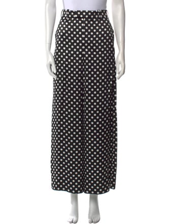 Saint Laurent Polka Dot Print Wide Leg Pants