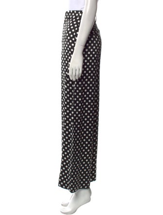 Saint Laurent Polka Dot Print Wide Leg Pants