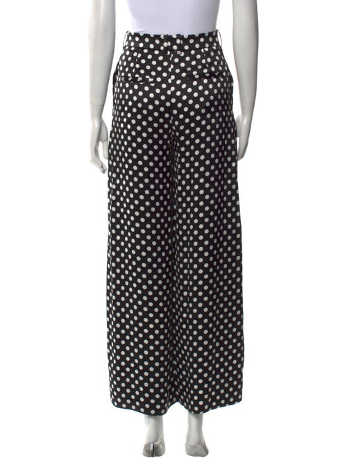 Saint Laurent Polka Dot Print Wide Leg Pants
