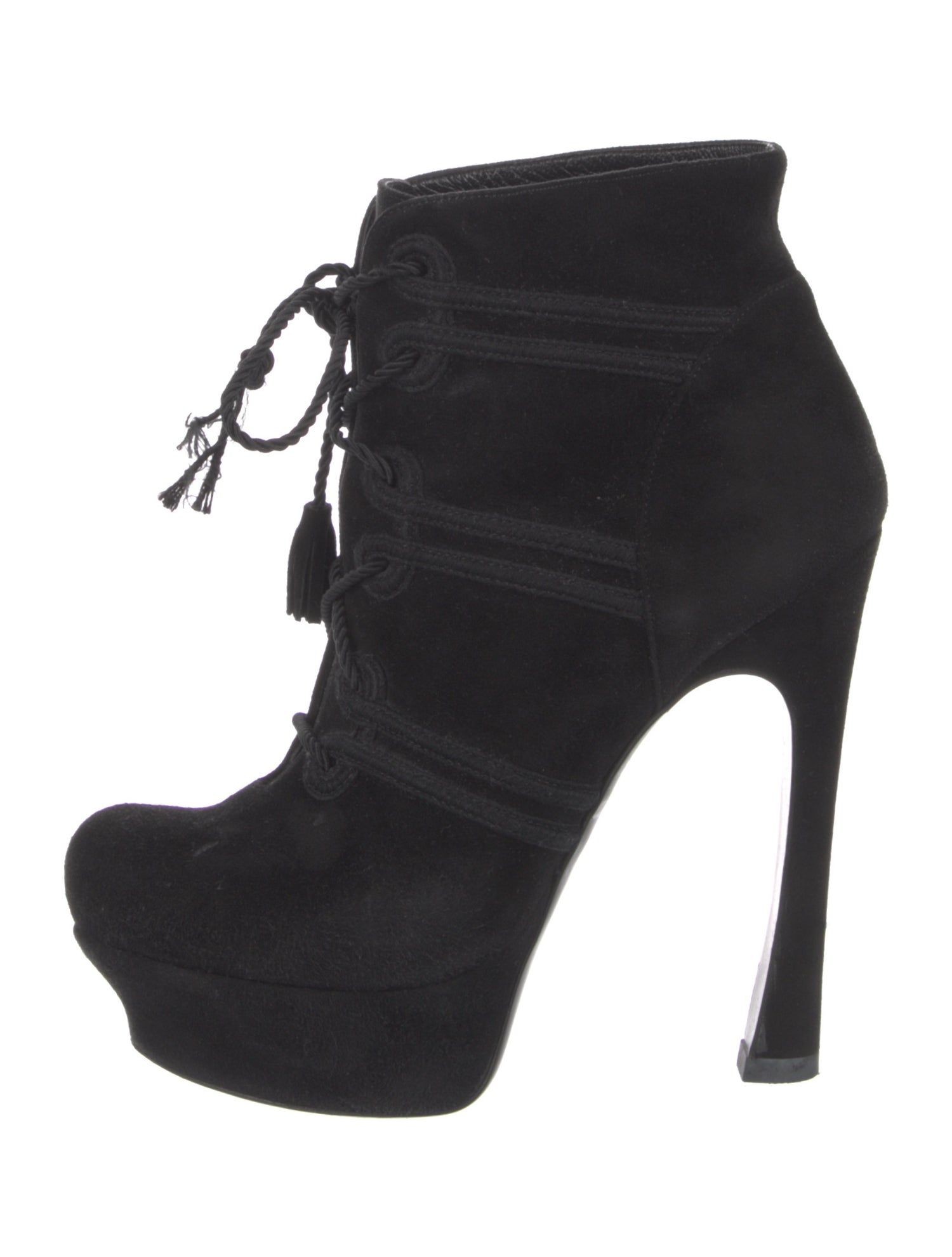 Saint Laurent Suede Lace-Up Boots