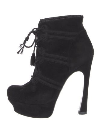 Saint Laurent Suede Lace-Up Boots