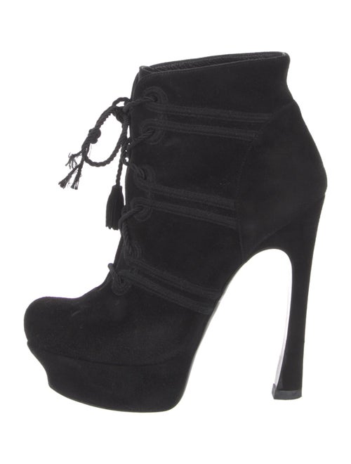 Saint Laurent Suede Lace-Up Boots