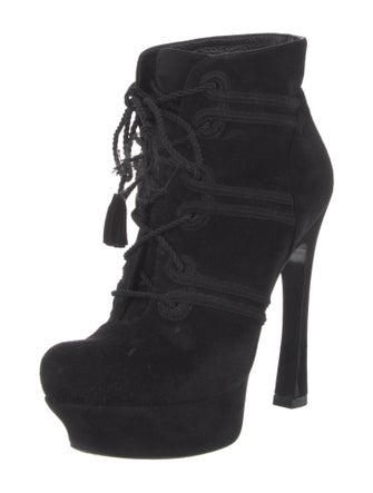 Saint Laurent Suede Lace-Up Boots
