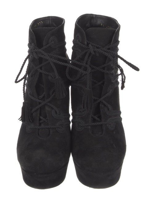 Saint Laurent Suede Lace-Up Boots