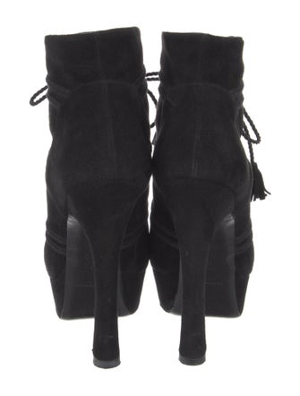 Saint Laurent Suede Lace-Up Boots