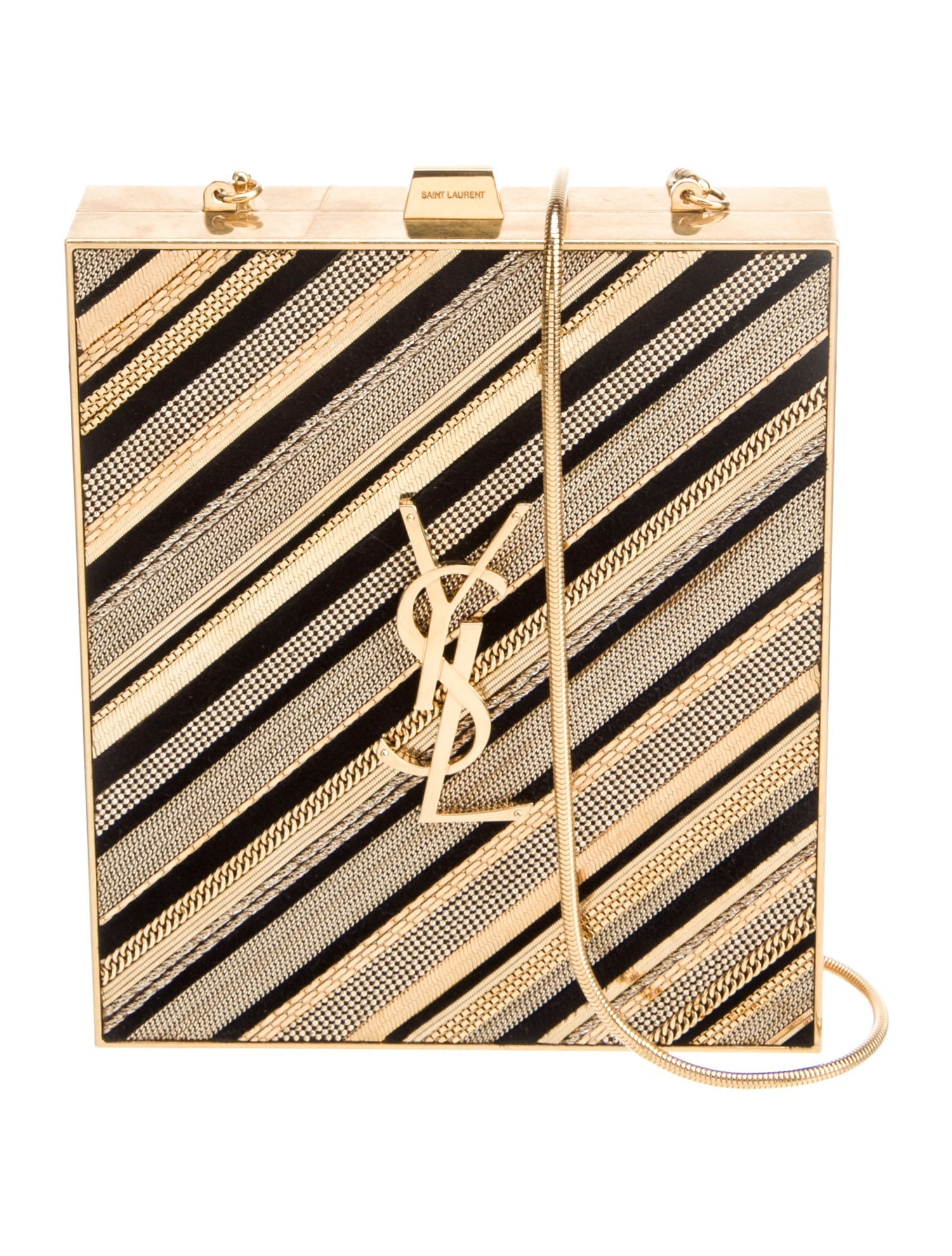 Saint Laurent Metal Tuxedo Box Clutch