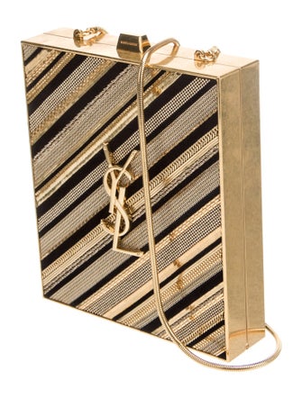 Saint Laurent Metal Tuxedo Box Clutch