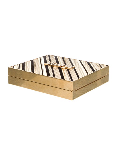Saint Laurent Metal Tuxedo Box Clutch