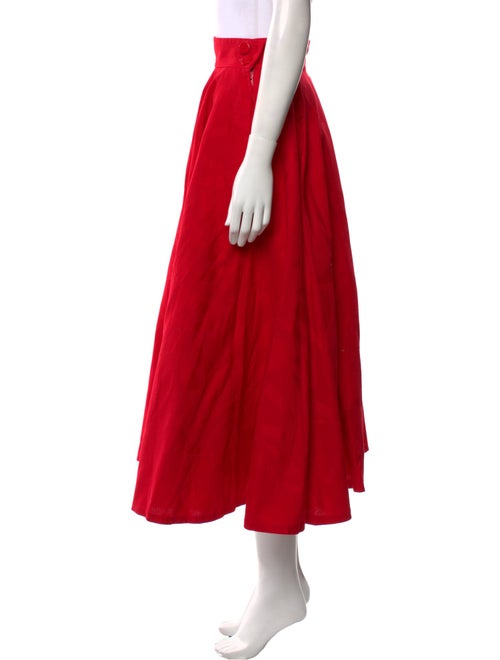 Saint Laurent Pleated Accents Midi Length Skirt