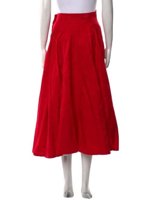 Saint Laurent Pleated Accents Midi Length Skirt