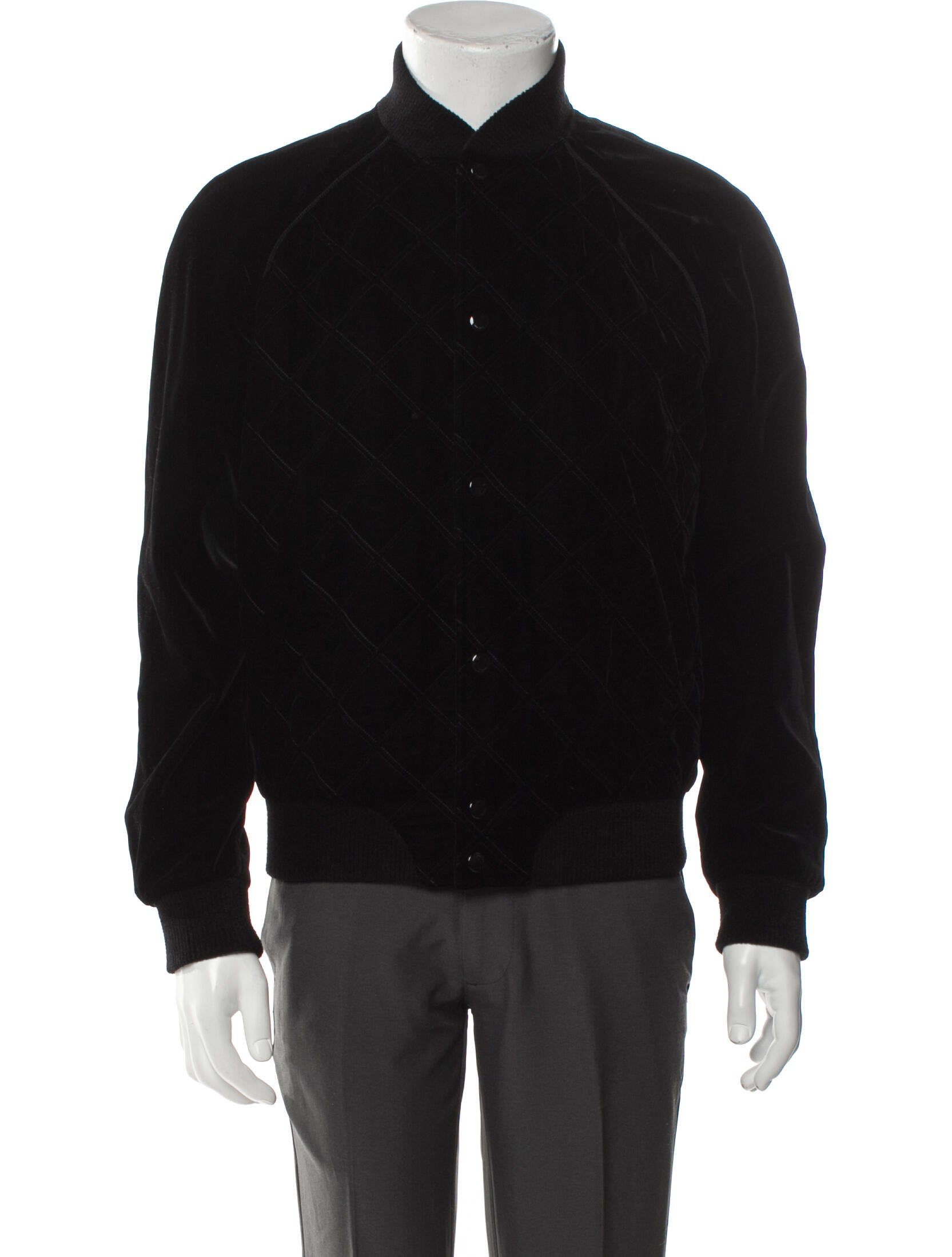 Saint Laurent 2018 Quilted Velvet Bomber Jacket