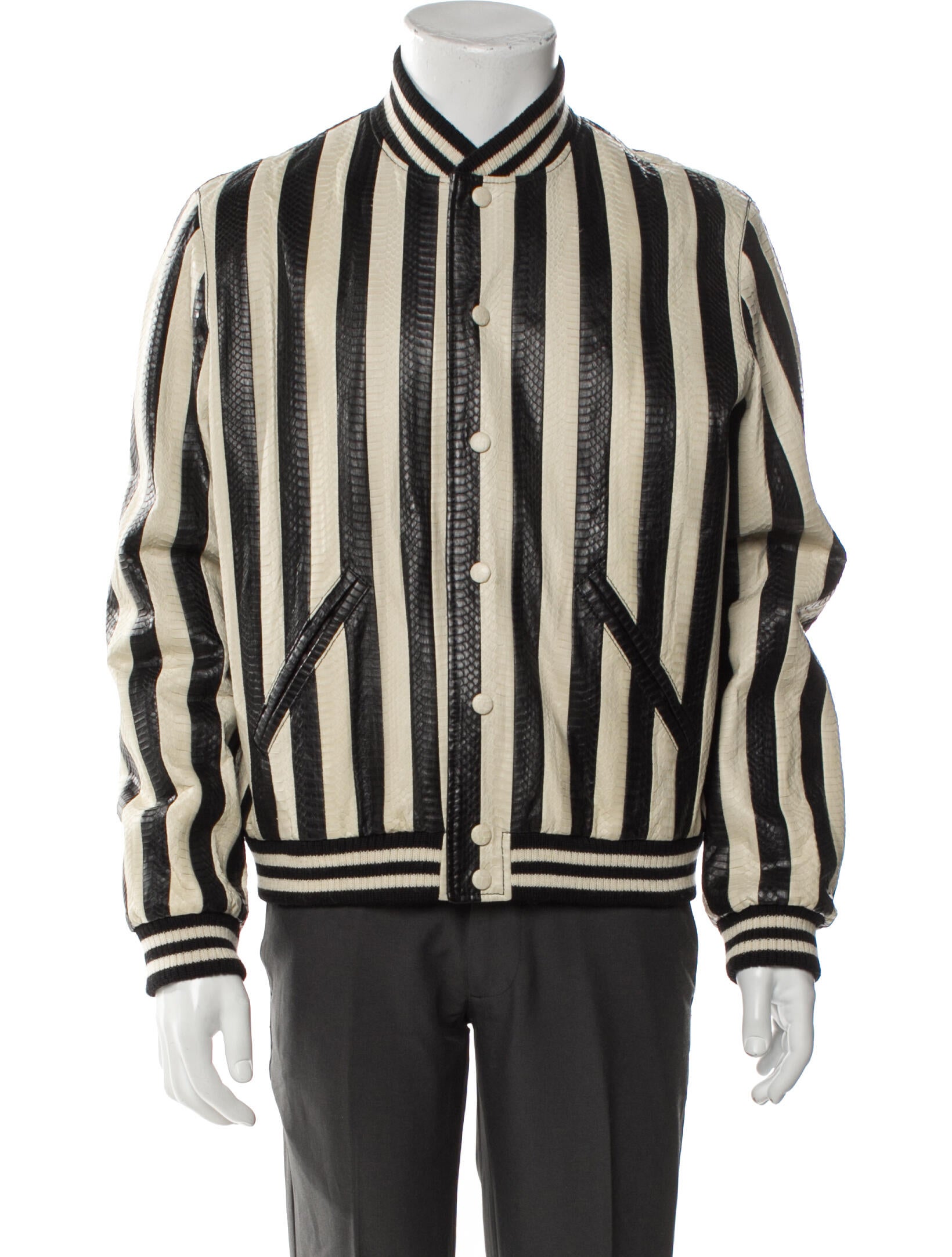 Saint Laurent 2018 Snakeskin Bomber Jacket