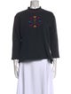 Yves Saint Laurent Mock Neck Three-Quarter Sleeve Sweatshirt