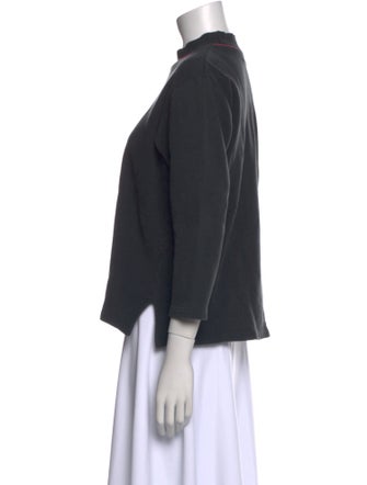 Yves Saint Laurent Mock Neck Three-Quarter Sleeve Sweatshirt