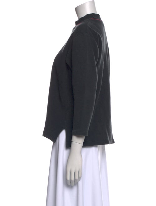 Yves Saint Laurent Mock Neck Three-Quarter Sleeve Sweatshirt