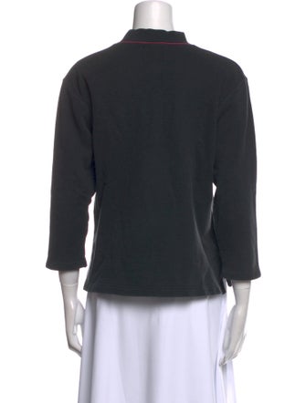 Yves Saint Laurent Mock Neck Three-Quarter Sleeve Sweatshirt