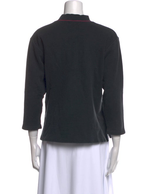Yves Saint Laurent Mock Neck Three-Quarter Sleeve Sweatshirt