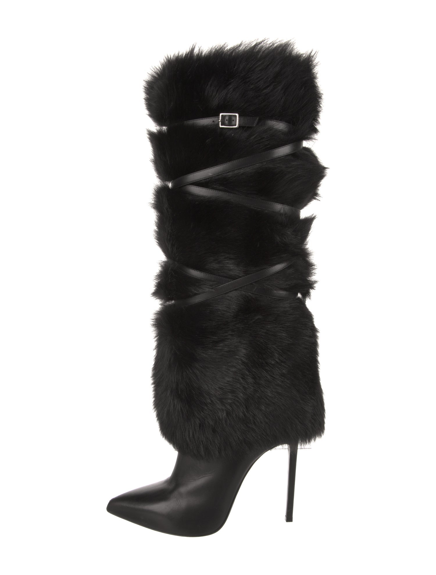 Saint Laurent Fur Boots w/ Tags