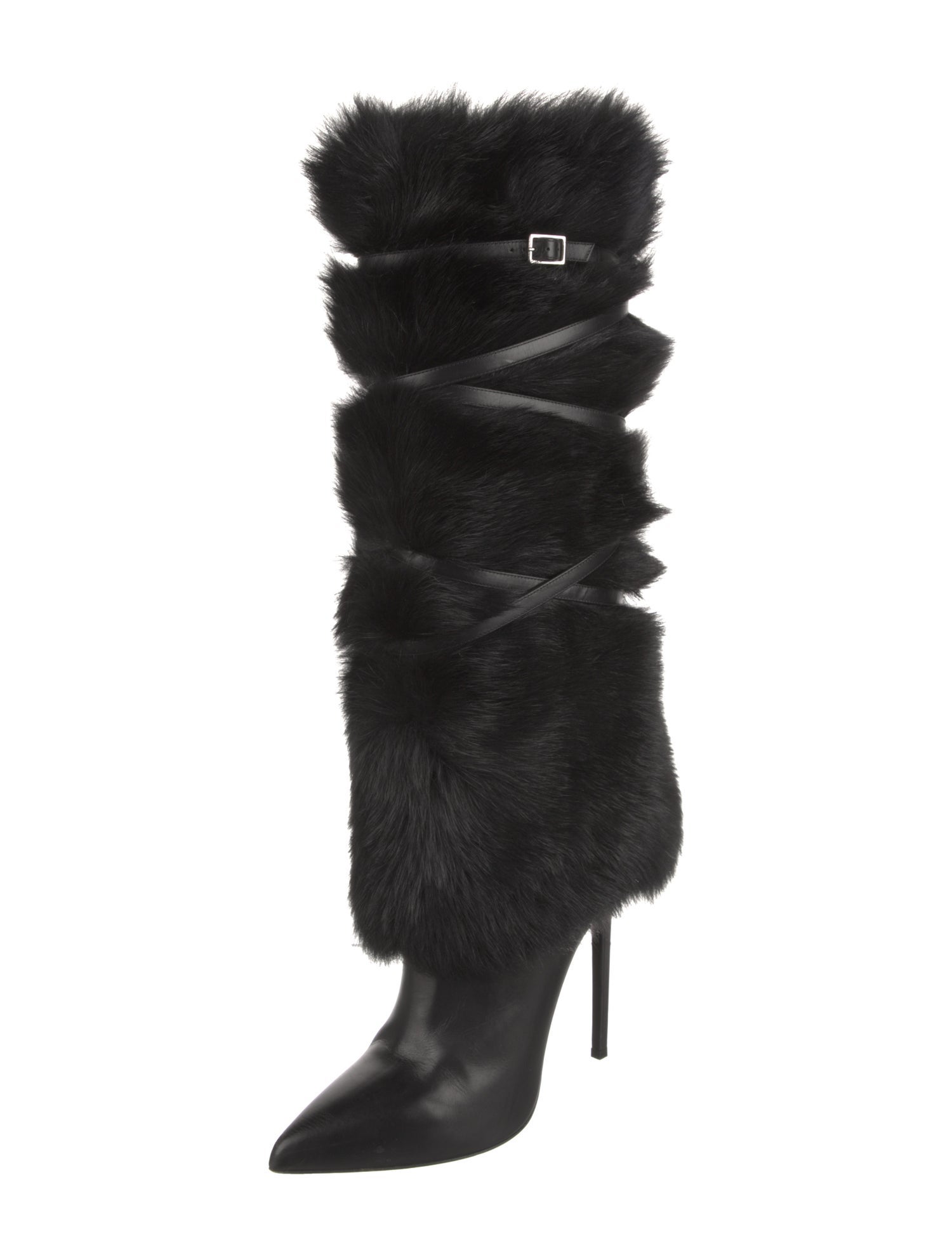 Saint Laurent Fur Boots w/ Tags