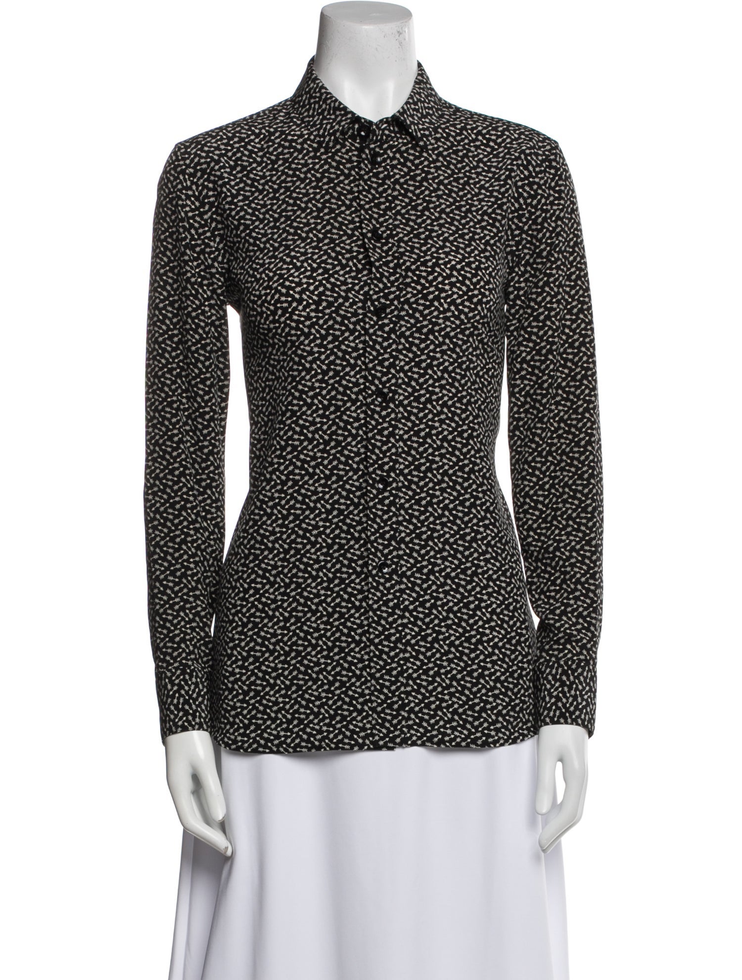 Saint Laurent Silk Printed Button-Up Top