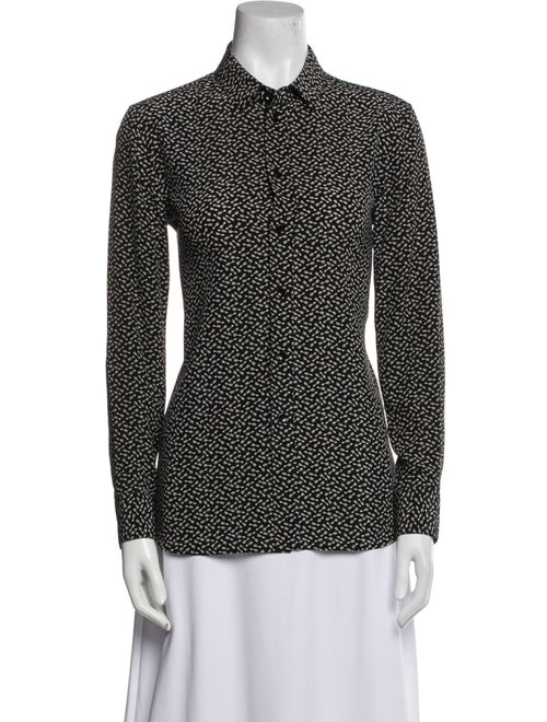 Saint Laurent Silk Printed Button-Up Top