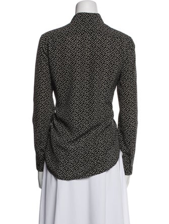 Saint Laurent Silk Printed Button-Up Top