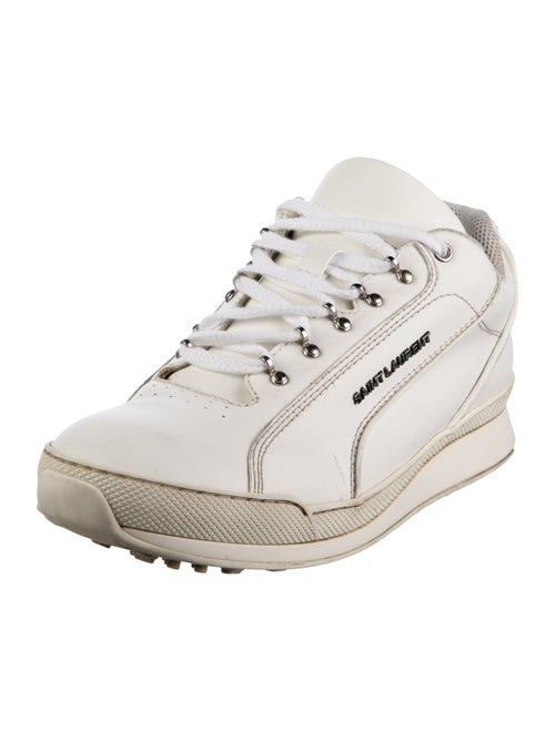 Saint Laurent Leather Studded Accents Sneakers