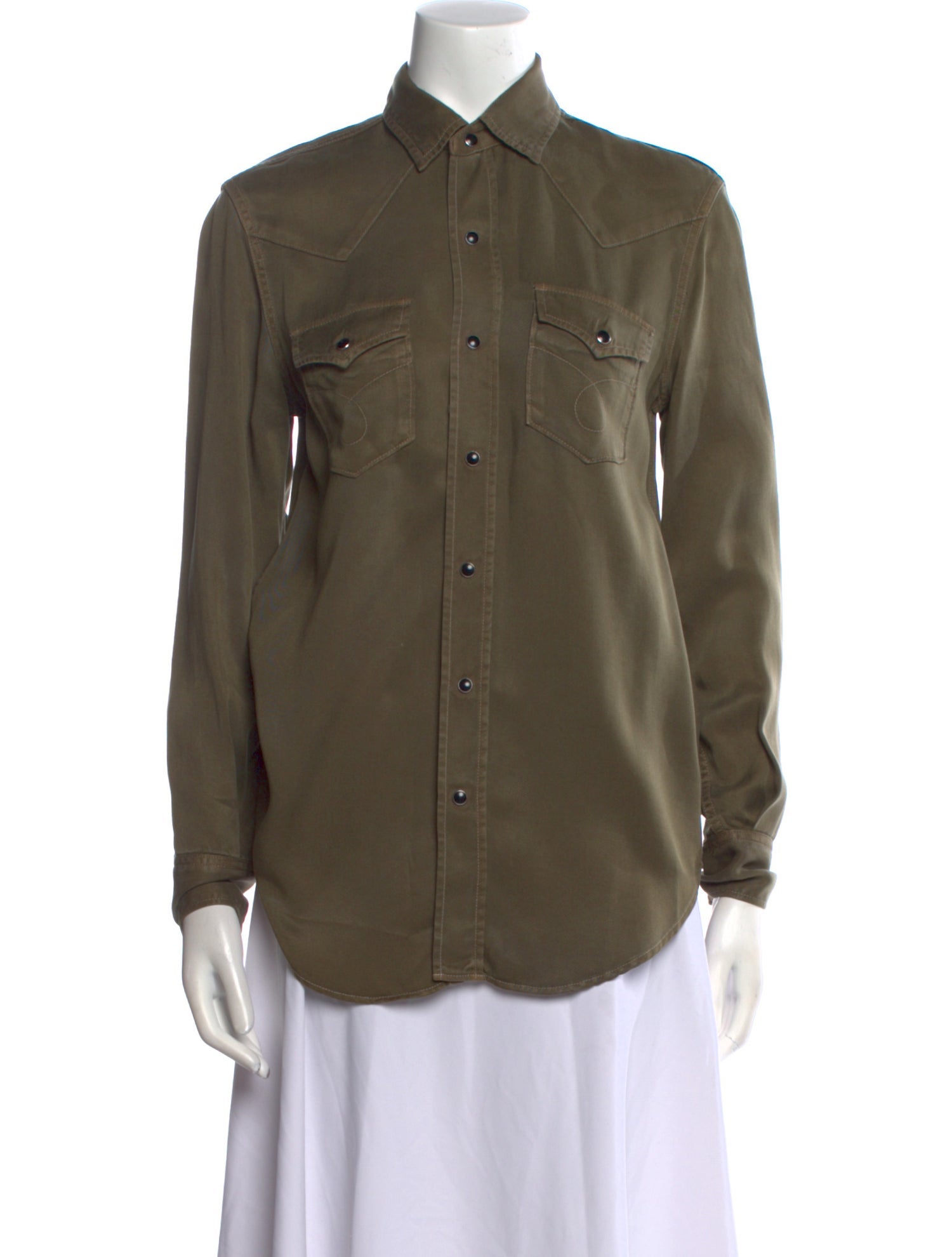 Saint Laurent Long Sleeve Button-Up Top