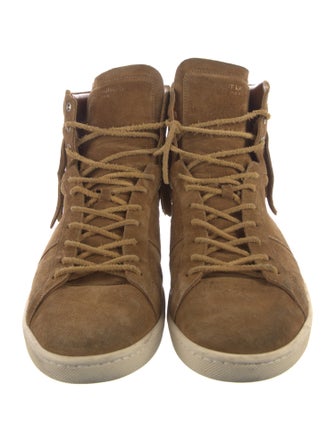 Saint Laurent Suede Fringe Trim Accent Sneakers