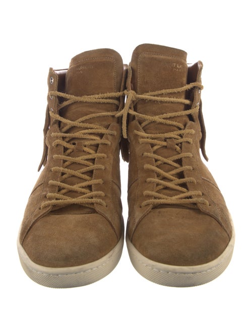 Saint Laurent Suede Fringe Trim Accent Sneakers