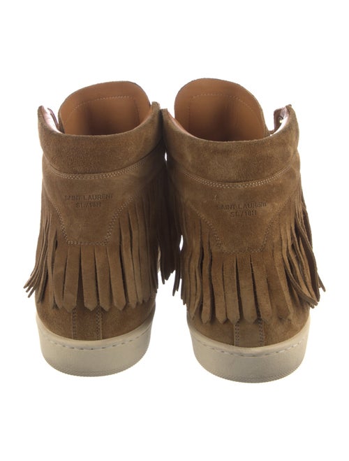 Saint Laurent Suede Fringe Trim Accent Sneakers
