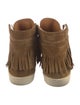 Saint Laurent Suede Fringe Trim Accent Sneakers