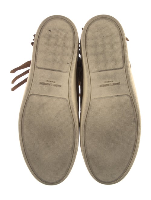 Saint Laurent Suede Fringe Trim Accent Sneakers