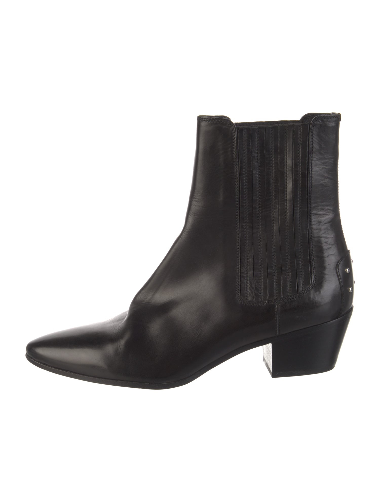 Saint Laurent Leather Studded Accents Chelsea Boots