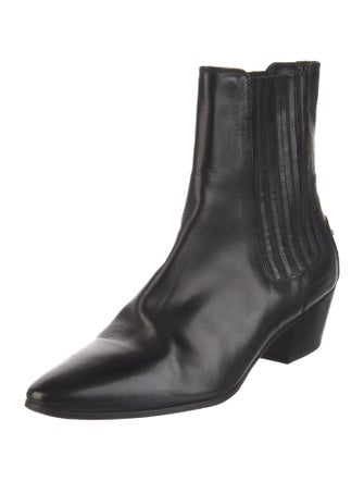 Saint Laurent Leather Studded Accents Chelsea Boots