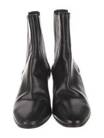 Saint Laurent Leather Studded Accents Chelsea Boots
