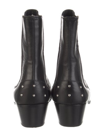 Saint Laurent Leather Studded Accents Chelsea Boots