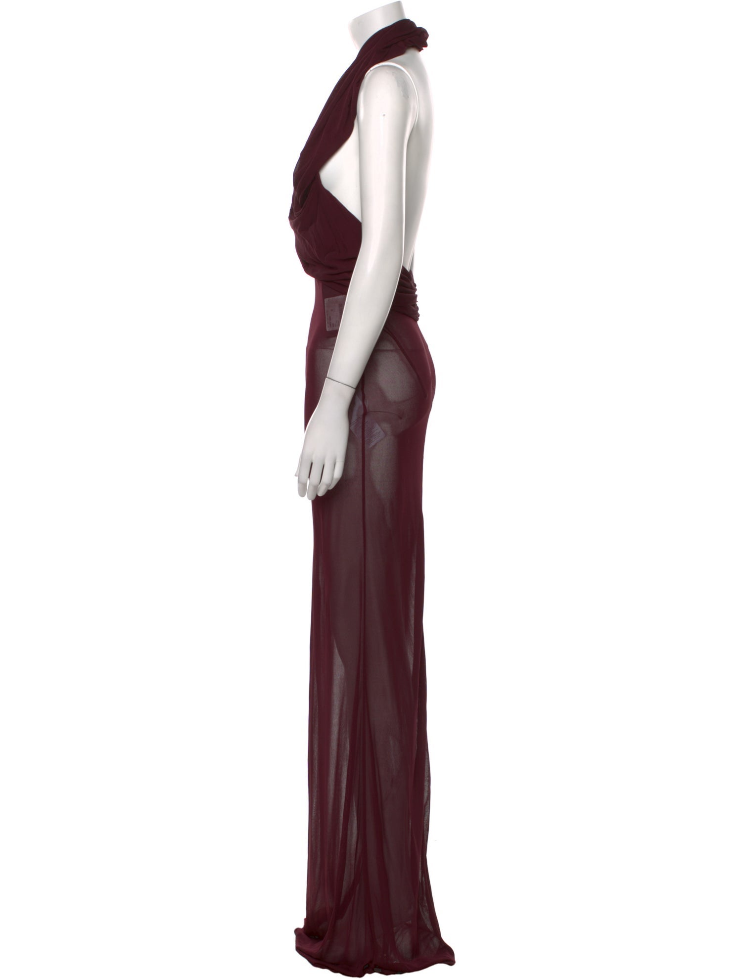 Saint Laurent Cowl Neck Long Dress