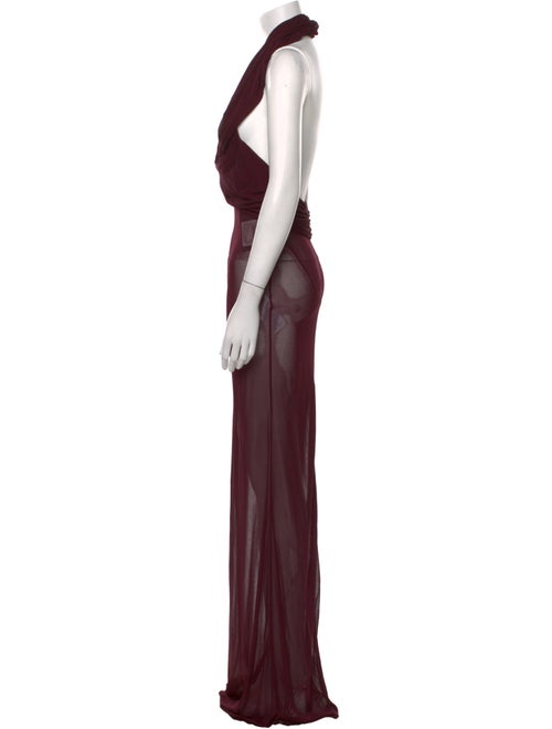 Saint Laurent Cowl Neck Long Dress