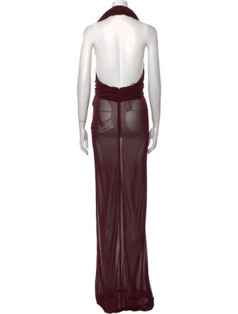 Saint Laurent Cowl Neck Long Dress